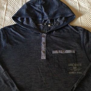 Guess Mens Hoodie Long Sleeve Top